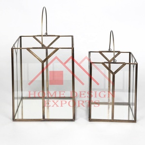 Linterna de vela hecha a mano de hierro, centro de mesa cuadrado de Metal para bodas con acabado antiguo negro para el hogar, hoteles y restaurantes - Product Image 5