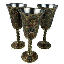 แก้วไวน์ทองเหลืองทำมือ สลักลายวินเทจ ถ้วยโลหะสำหรับดื่ม ของตกแต่งบาร์โบราณ ของขวัญแต่งงาน ของตกแต่งโต๊ะอาหารสุดหรู - Product Image 4