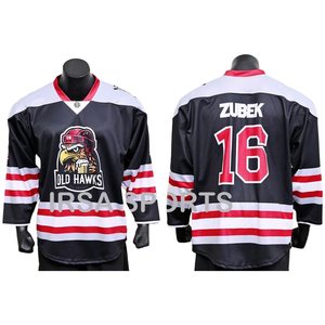 Ensemble de chaussettes et de maillot de hockey sur glace personnalisé, sublimation frontale, respirant, 100% polyester, unisexe adulte, OEM, logo personnalisé de haute qualité - Product Image 4