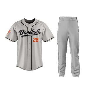 2024 uniformes de Baseball pour hommes respirants brodés personnalisés conception de bouton en gros Logo personnalisé 100% Polyester nouveau - Product Image 1