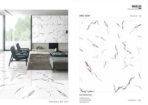 Piso de lujo esmaltado 60x120 Azulejos de porcelana Aspecto de mármol Azulejos de losa de porcelana brillante Habitación clásica Gris rústico - Product Image 3