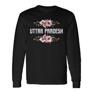 Camiseta Promocional de Manga Larga con Diseño Floral Patriótico de Uttar Pradesh, India, para Uso Personal o Grupal - Product Image 2