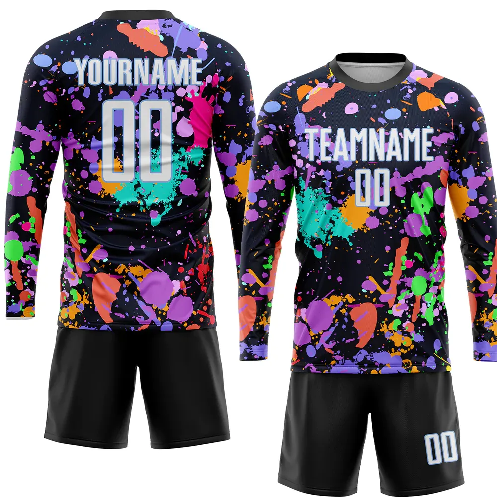 High Quality Long Sleeves Cheap Sublimated Custom Soccer Shirt Uniform Football Club Set Men Customized Soccer Jersey Color Full