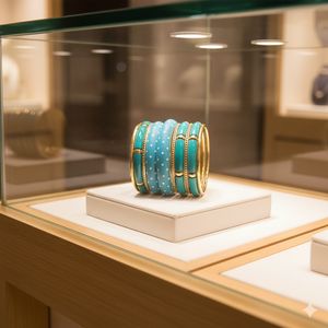 Handmade Fashion <b>Bangles</b> Glass with Metal <b>Bangle</b> <b>Set</b> Direct Factory Sale Jewelry & Accessories - Product Image 1