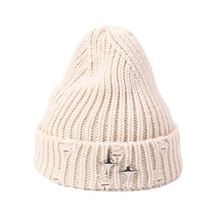 Bonnet d'hiver court avec crâne à revers Bonnet personnalisé OEM Cross Fisherman Distressed 100% Wool réglable pour adultes unisexes - Product Image 5