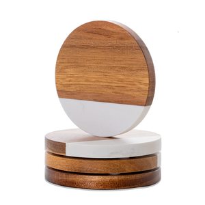 ที่รองแก้วไม้ทรงกลมฟรีสำหรับสำนักงานร้านอาหารโรงแรมบ้าน - Product Image 4