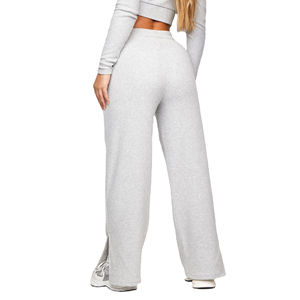 Pantalons de survêtement pour femmes de haute qualité, style ample, gris teinté, avec poches latérales à devant plat - Vente en gros - Product Image 6