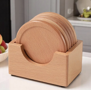 Custom Logo Coffee Blank Acacia Wood <b>Coaster</b> Blanks Wooden Plate for Custom - Product Image 5