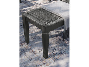 Moderno Juego de Comedor Rectangular de Mimbre Resistente con Cómodas Sillas de Jardín para Uso en Exteriores en Casa y Villa - Product Image 4