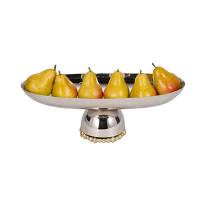 Plato de servicio peatonal decorativo de aluminio en niquelado al por mayor para boda, hogar, restaurante y Hotel - Product Image 2