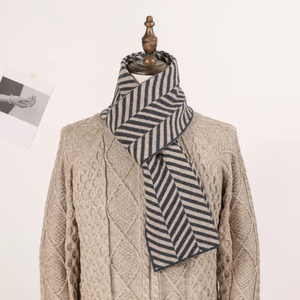 ผ้าพันคอไหมพรมแฟชั่นดีไซน์ใหม่สไตล์ยุโรป น้ำหนักเบา ทนทาน สำหรับฤดูหนาว หรูหราสำหรับผู้หญิง ขายส่ง - Product Image 3