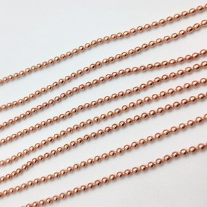 Cadena de Bolas de 2 mm en Cobre Chapado en Oro, Plata y Oro Rosa para la Fabricación de Joyas, 1 Metro de Largo - Product Image 3