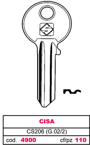 Chiave Asc Cs206 (g.Vac 2) Cisa - Product Image 1