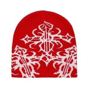 2025 New Wholesale 100% Wool Ski Cap Warm Winter Knitted Beanie Hats with Leather Label Decoration - Product Image 1