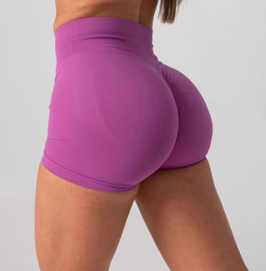 Shorts Deportivos de Mujer de Buena Calidad, OEM Personalizado, Cintura Alta, Sin Costuras, Tejido de Punto, Pantalones de Yoga Regulares, Shorts Transpirables Sólidos - Product Image 5