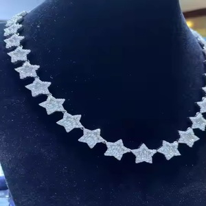 Chaîne à maillons cubain Miami entièrement glacée de luxe à l'envers VVS clouté testeur de diamants vérifier collier Moissanite chaînes de mode - Product Image 3
