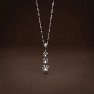 <b>Hot</b> Seller Round Cut VVS Moissanite Diamond Three <b>Stone</b> Pendant Necklace With 925 Silver Luxury Fine Jewelry For Women Fashion - Product Image 5