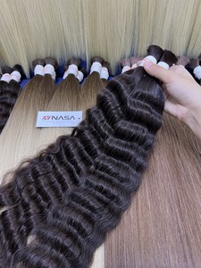 Extensiones de Cabello Virgen Vietnamita de Venta Caliente, Liso Natural, Color Claro, Doble Trama, Cabello Humano Decolorado, Ondulado Tipo Agua - Product Image 3