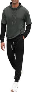 Ensemble de survêtement léger imprimé pour homme, hiver, double couche, respirant, coton, sweat à capuche à double manche et pantalon de jogging - Product Image 3