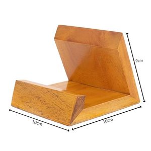 Soporte de teléfono móvil de madera de sheesham pulido natural y soporte remoto montado soporte de teléfono de mesa rectangular - Product Image 3