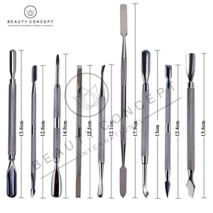 Pousse-cuticules à double face Outil en forme de cuillère en acier inoxydable à bord tranchant Outil de soin des ongles à double extrémité écologique - Product Image 5