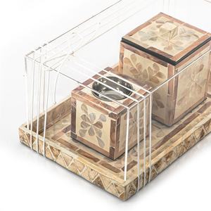 Prêt à expédier : Ensemble de brûleur d'encens Bakhoor Mabkhara en bois de santal avec incrustation de nacre religieuse et boîte de rangement, Anis étoilé - Product Image 6