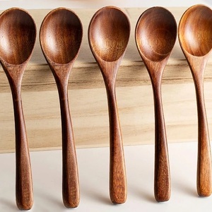 Juego de cucharas de utensilios de cocina ecológicos clásicos de madera de bambú - Product Image 5