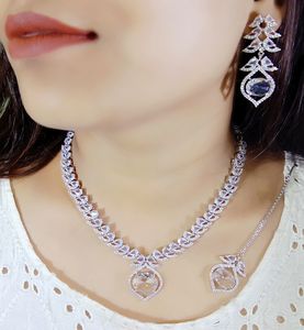 Conjunto de collar nupcial con pendientes, joyería india para mujer, piedras AD de alta calidad para boda y fiesta, joyería para mujer - Product Image 6