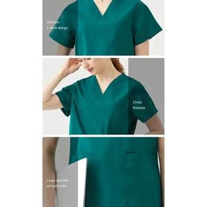 Uniformes hospitaliers personnalisés de couleur unie pour femmes, soins infirmiers, gommages médicaux, vente en gros de gommages hospitaliers - Product Image 5