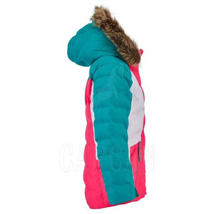 Private Label Women's Longline Waterproof 100% Polyester Fiber Puffer & Bubble Jackets Canvas Fabric with Letter Decoration - Product Image 3