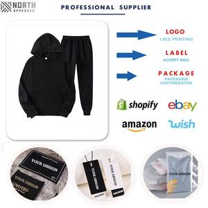 High Quality Winter Men's Plus Size Breathable 100% Cotton Hoodie & <b>Jogger</b> Set Tracksuit with Elastic Waist - Product Image 4