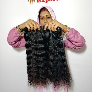 100% cuticule brute alignée vendeur vierge pas cher machine bouclée noire double trame faisceau naturel temple indien Extensions de cheveux humains - Product Image 4