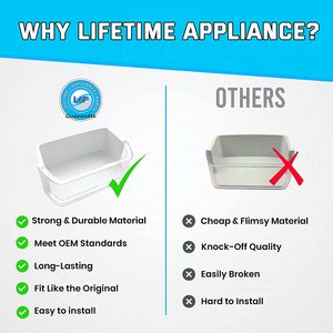 ตะกร้าชั้นวางประตูตู้เย็นพลาสติก Lifetime Appliance รุ่น DA97-12935A สำหรับตู้เย็นซัมซุง สภาพใหม่ สำหรับใช้ในโรงรถ - Product Image 3