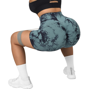 Shorts de sport sans couture pour femmes, tie-dye, taille haute élastique, push-up, yoga, gym, fitness, shorts de cycliste, vente en gros - Product Image 3