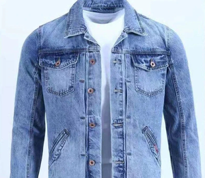 แจ็กเก็ตแนวสตรีทมีฮู้ดสำหรับผู้ชายเสื้อแจ็คเก็ตผ้าแคนวาสมีฮู้ดยีนส์มีโลโก้ด้านหน้าสไตล์สตรีทแฟชั่นสำหรับฤดูหนาว - Product Image 1