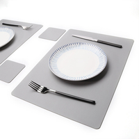 Napperon de table en cuir pu lavable pour restaurant, imperméable, carré, personnalisé, imprimé, différents types, noël