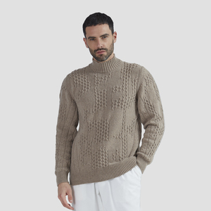 Maglioncino Monk da uomo a maniche lunghe in Cashmere e lana Merino Anti-Pilling Made in Italy per maglie intrecciate da uomo - Product Image 1