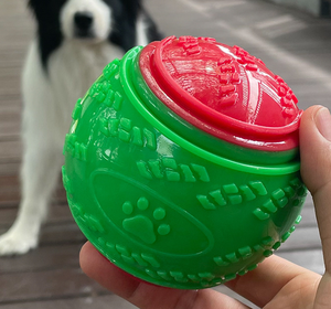 天然ゴム製犬用ボール ラテックス ペット用鳴き笛おもちゃ 歯磨き フェッチ 子犬用噛むおもちゃ 耐久性のあるおもちゃ TPR 優れた頑丈なボール 犬用 - Product Image 4