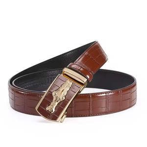 Men's Genuine Cow Hide Painted Vintage Solid Casual Belt with <b>Copper</b> Buckle Durable 38mm Width 110-125cm Length JECCON - Product Image 6