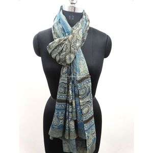 Vente en gros 100% coton tissu imprimé Ajrakh teinture naturelle main bloc Hijab écharpe douce et confortable Dupatta - Product Image 4