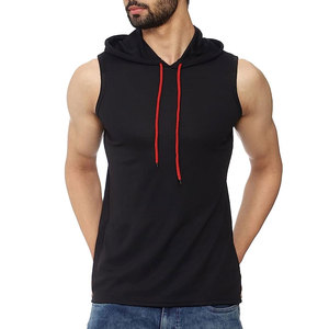 Summer <b>Men's</b> Cotton <b>Sleeveless</b> <b>Hoodie</b> Solid Pattern Workout Gym Clothing for Bodybuilding Loose Fit Comfortable Fit - Product Image 1
