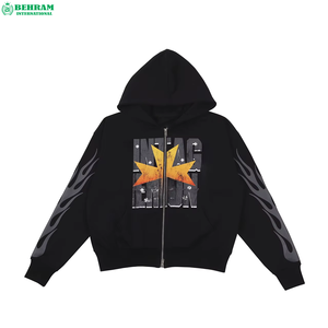 Sudaderas con Capucha Personalizadas de Estilo Urbano, Unisex, Corte Regular, con Cierre, Logotipos Impresos en DTF, Manga Larga, Casuales, Transpirables, de Secado Rápido, 100% Algodón - Product Image 2