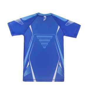 Green Hill 2023 Rashguard MMA personnalisé avec logo, UPF50, sublimé bleu, anti-UV, longueur longue, tissu nylon spandex, manches courtes - Product Image 1