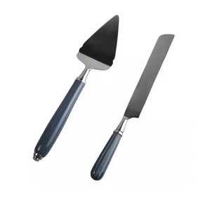 Ensemble de service à gâteau en acier inoxydable à poignée forgée rustique noire vintage, diviseur de gâteau, coupe-gâteau de haute qualité, ensemble de couverts - Product Image 2