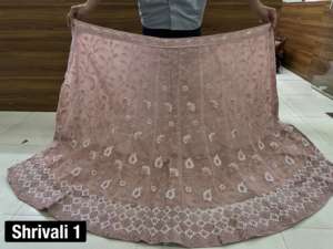 Lehenga butti ตาข่ายปักเลื่อมงานออกแบบ3เมตรขอบสี่ด้าน dupatta ยาว choli ยาวขายส่งระหว่างประเทศสำหรับฤดูหนาว - Product Image 3