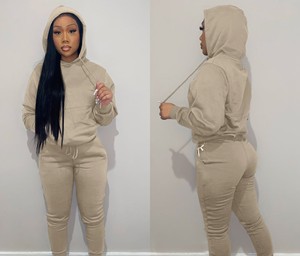 ชุดวอร์มลำลองสำหรับผู้หญิงชุดออกกำลังกายโลโก้ออกแบบได้ตามต้องการ - Product Image 6