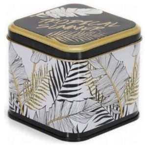 Boîte carrée d'été tropicale de 90x90x80mm avec couvercle coulissant Capacité de 0.6 L pour organisateurs de bijoux - Product Image 1