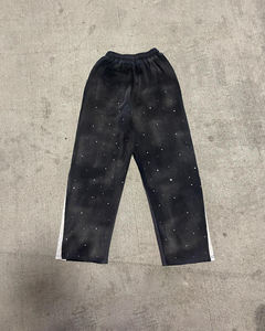 Pantalons empilés personnalisés pour hommes 300 400 g/m² 100% coton ourlet brut bord coupé pantalon de survêtement évasé délavé au soleil et à l'acide - Product Image 4