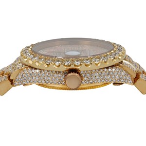 Best Quality Luxury Quartz Antique <b>Charm</b> Heavily Customized Two Tone Moissanite Diamond Red Arabic Numeral Dial 41mm Dial Watch - Product Image 5