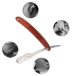 Navaja de Afeitar Manual de Acero Inoxidable de Alta Calidad para Hombre con Mango de Madera, Navaja de Afeitar Recta para Barbería - Product Image 4
